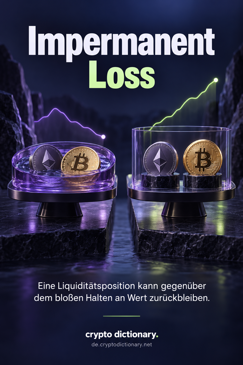 Eine Liquiditätsposition und daneben dieselben gehaltenen Assets mit abweichenden Wertverläufen.